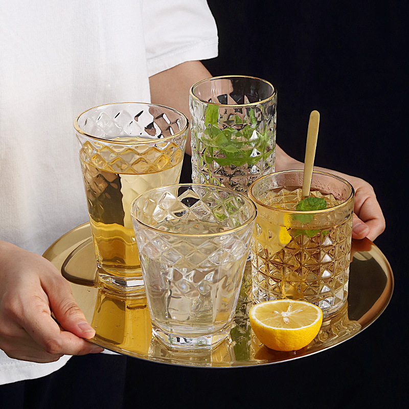 3/2/Pcs Embossed Glass Cup Cof - Wine Beer Coffee Drink recension och pris