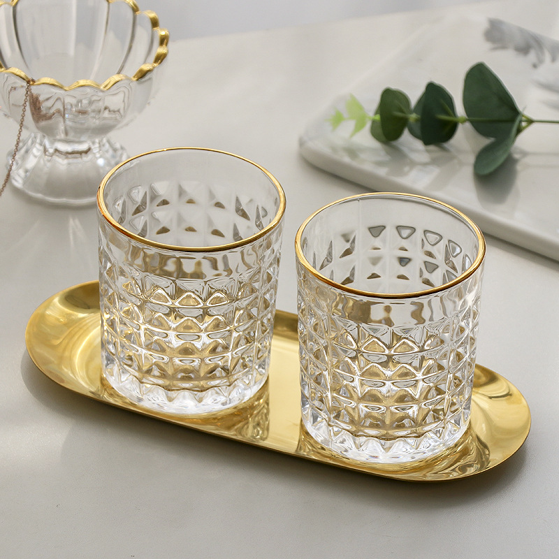 3/2/Pcs Embossed Glass Cup Cof - Wine Beer Coffee Drink recension och pris