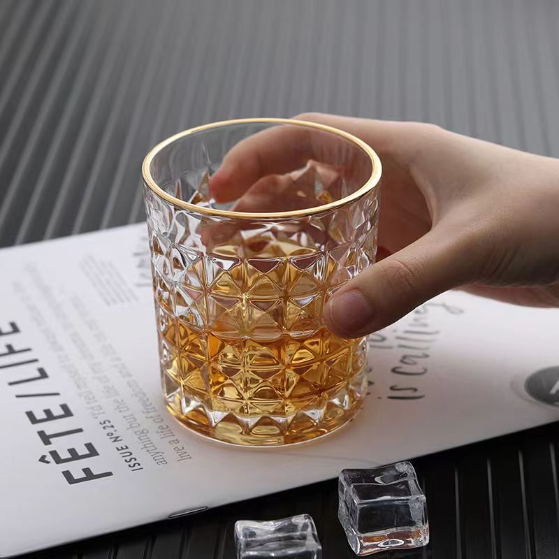 3/2/Pcs Embossed Glass Cup Cof - Wine Beer Coffee Drink recension och pris