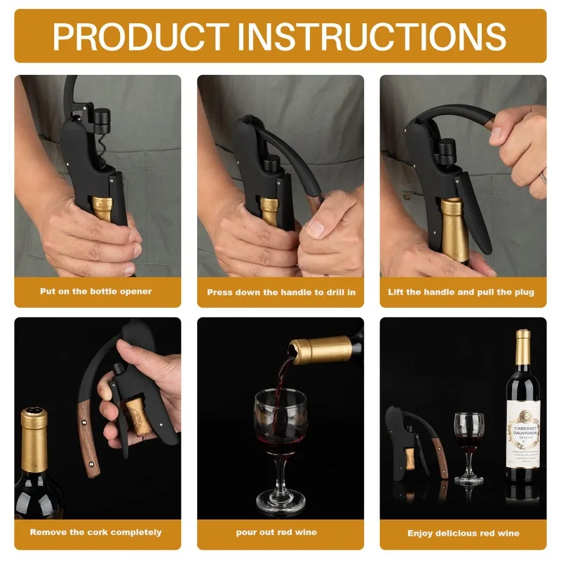 Gooseneck Wine Opener-Manual L - Cork Screw Lever recension och pris