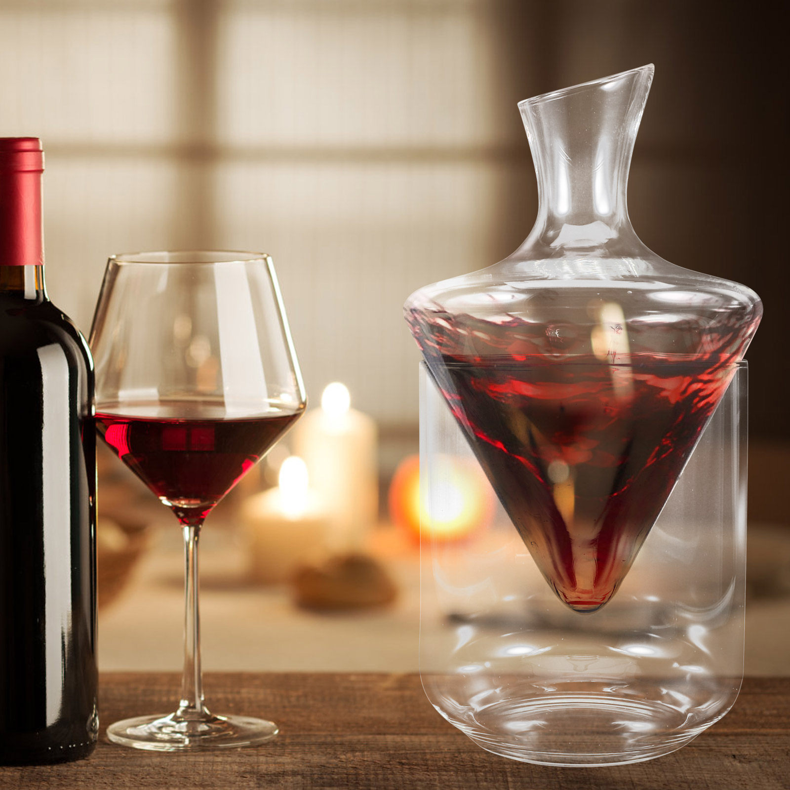 1Pcs Sleek Oblique Glass Wine  - Decanter Aerator Set recension och pris